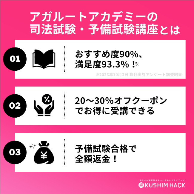 アガルートの司法試験予備試験講座の評判・口コミとおすすめしない人